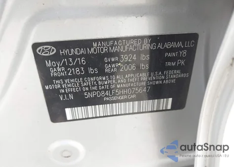 2017 Hyundai Elantra Se из США, поврежденный, VIN 5NPD84LF5HH075647